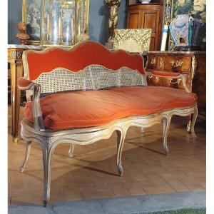 Louis XV Cane Sofa