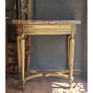 18th Century Gilded Wood Console Table