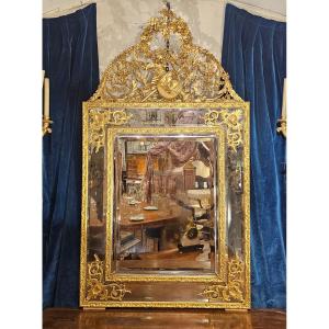 Louis XIV Style Pediment Mirror