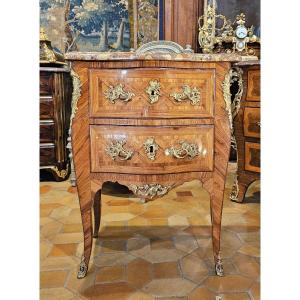 Louis XV Period Commode In The Shape Of A Jumping Chest Of Drawers