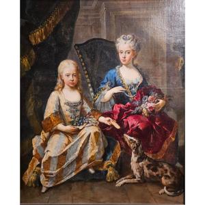 Portrait Of Two Princely Children From The Early 18th Century