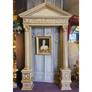 Lacquered And Gilded Wooden Portico, Mid-18th Century