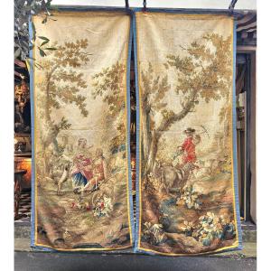 Pair Of Portières Tapestries Louis XV Period