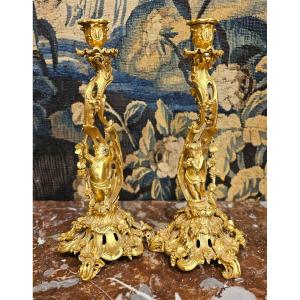 Pair Of Candlesticks Napoleon III Period