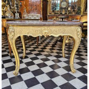 Louis XV-style Gilded Wooden Coffee Table