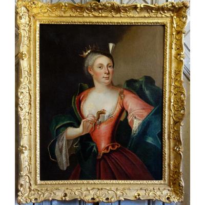 Portrait Of Woman In Cleopatra Eighteenth Century Era