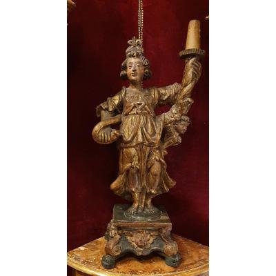 Porte-torchère En Bois Doré Epoque Louis XIV