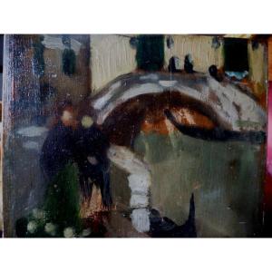 Venice Oil On Panel 1900s