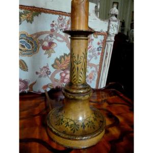 Painted Metal Candlestick Lamp