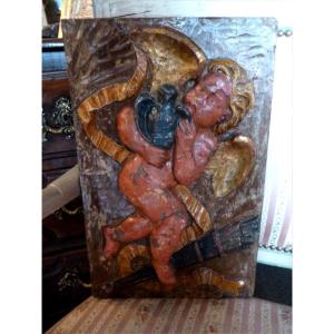 Carved Panel Louis XV Period Cupid