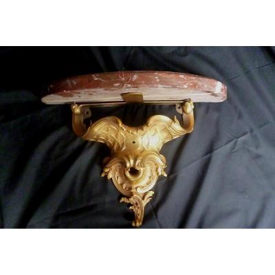 Bronze And Marble Wall Console XVIII E