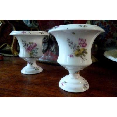 Pair Of Medici Vases Tender Pate From Mennecy