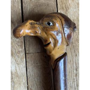 Folk Art Cane Grotesque Head