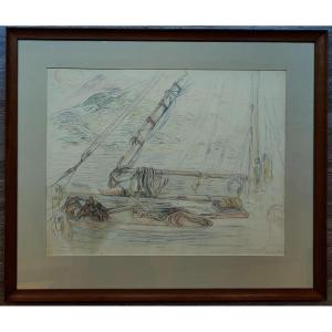 Léon Detroy (1859-1955) Masts And Boat Ropes 1905. Crozant, Gargilesse, Agay, Signac School