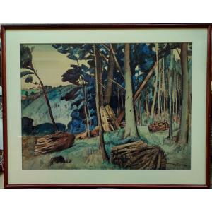 Edouard Debourg 1880-1939 Woodcutting In Creuse + Petit Trianon Versailles. Crozant School