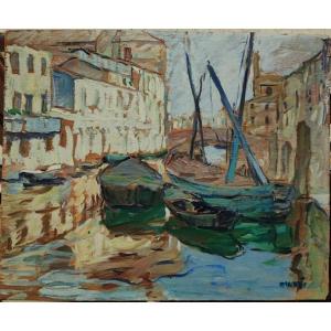 Suzanne Dinkès Or Dinkespiler (1895-1984) "venice". School Of Paris, Friend Of Loutreuil And Mavro