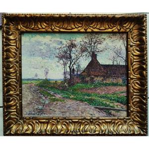 Emile Ancelet (1865-1951) Farm 1910, Santes. Pointillist, Ardennes, Hayet, Signac, Orsay, Luce