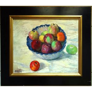 Léon Detroy (1859-1955) "still Life With Apples ~1935" Crozant, Guillaumin, Creuse, Valtat