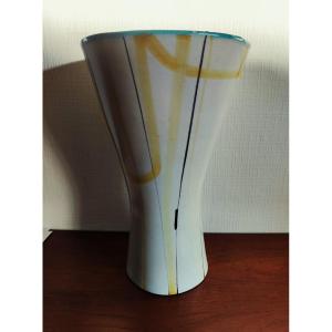 Important Diabolo Vase By Roger Capron ~1956 Vallauris, 31cm. Picasso, Madoura, Picault, Raty..