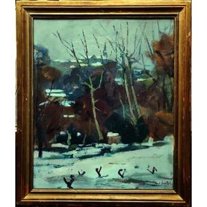 Paul Surtel (1893-1985) Carpentras Under The Snow. Crozant And Provençal School, Maillaud, Rue