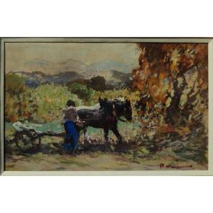 Fernand Maillaud (1863-1948) The Horse-drawn Carriage. Crozant School, Berry, Creuse Valley, Rollinat