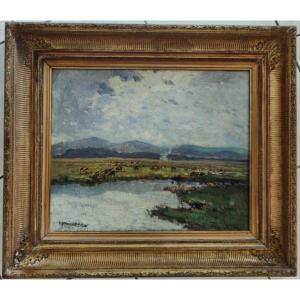 Fernand Maillaud (1863-1948) Pastures In The Valley, Creuse, Berry, Provence Crozant School