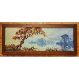 André Des Gachons 1871-1951 Symbolist Lakeside Landscape, Berry. Crozant School, Maillaud, Rue