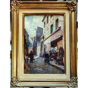 Robert Génicot (1890-1981), Secondhand Dealer, Rue Saint-julien Le Pauvre, Paris, 1910. Lansyer, Lebourg