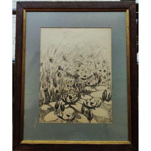 Alcide Le Beau (1873-1943) Papyrus And Water Lilies Circa 1906. Breton Fauve, Japonism, Gauguin...