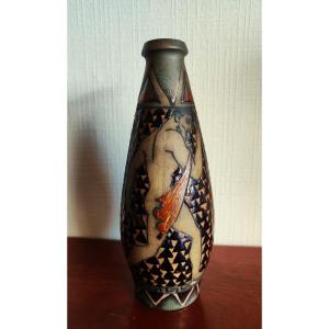 Neo-greek Vase By Pierre Almès At Bacs Golfe Juan ~1922. Barol, Ciboure, Massier Floutier