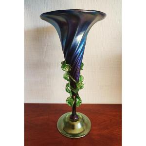 Loetz (1880-1940) Large Cobalt Vase Signed C.1900 Austria, Art Nouveau, Gallé, Daum Koenig
