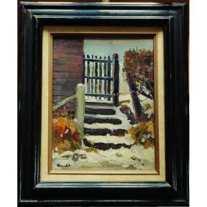 Albert Malet (1912-1986) Snow In Gouville. Rouen School, Manche, Pinchon, Delattre, Marquet
