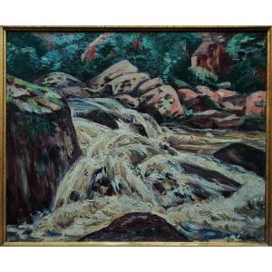 Eugène Alluaud (1866–1947) Flood On The Sedelle. School Of Crozant, Guillaumin, Limoges, Detroy