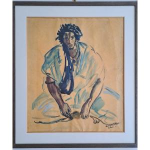 Monique Cras Portrait Of A Moor Ink On Tracing Paper