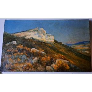 Oil On Canvas Mountain Landscape