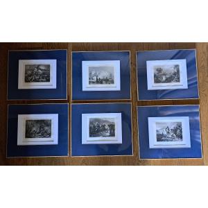 Set Of 6 Engravings Of The Napoleonic Epic