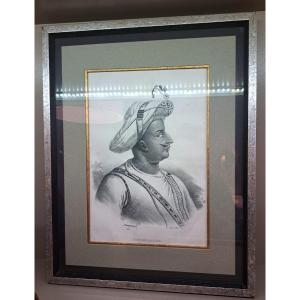 Lithograph By Tipu Saheb "the Tiger Of Mysore"
