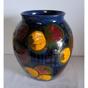 Glazed Terracotta Vase By Emile Simonod