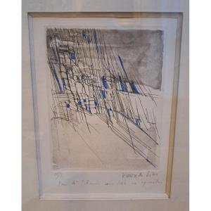 Etching By Veira Da Silva (1908-1992)