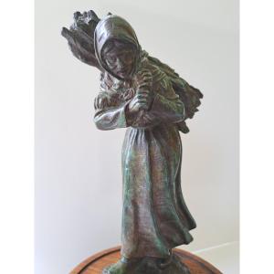 Bronze Statuette Of A Peasant Woman By Georges Omerth