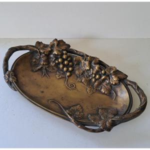 Pocket Cup In Patinated Bronze Signed Alfred Bouny