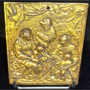 The Holy Family , Bronze Plaquette 