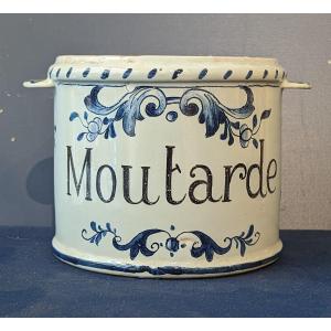 Large Mustard Pot In Nevers Earthenware From The Mid-18th Century