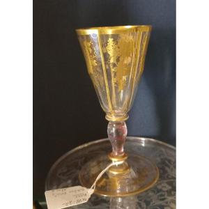 Bohemian Crystal Glass With Gold Decoration 