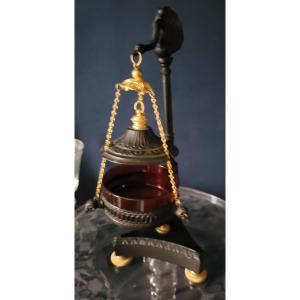 Bronze  Oil Lamp Or Night Light 