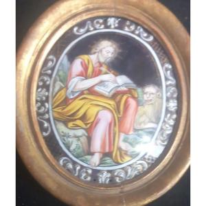 Painted Enamalled From Limoges: Saint Marc Evangelist