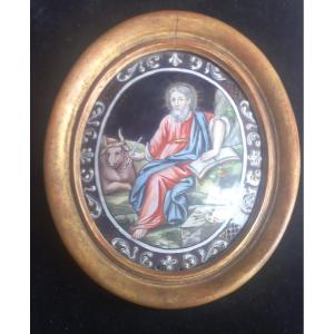 Limoges Painted Enamalled: Saint Luke The Evangelist