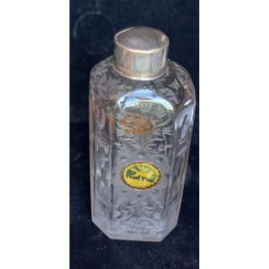 Glass Bottle  With 2 Eglomisés Medalions