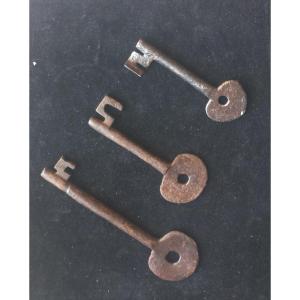 3 Gothic Wrought Iron Keys
