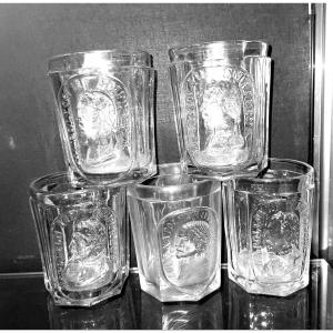 5 Propaganda Glasses For Napoleon III, For Sale  Separately. 